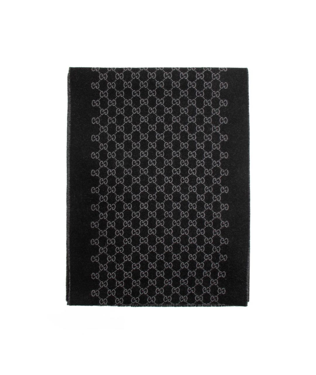 GUCCI Серый шерстяной шарф, фото 4