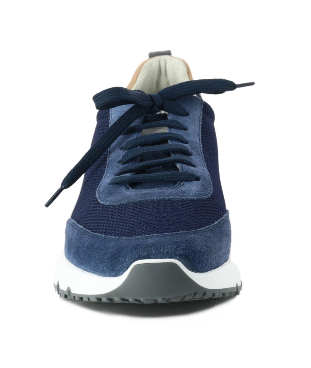 BRUNELLO CUCINELLI Синие текстильные низкие кроссовки / кеды, фото 4