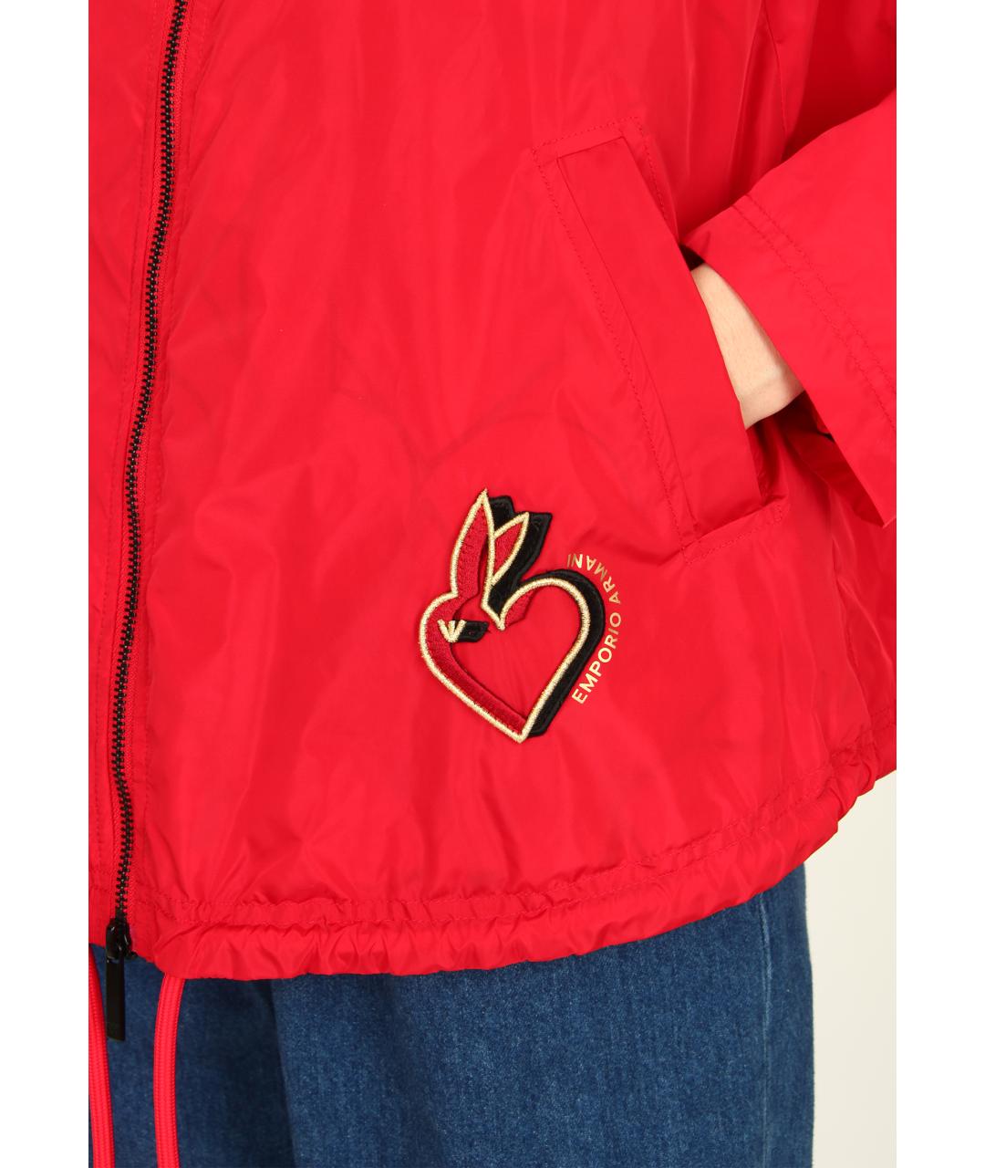 EMPORIO ARMANI Красная полиамидовая куртка, фото 4