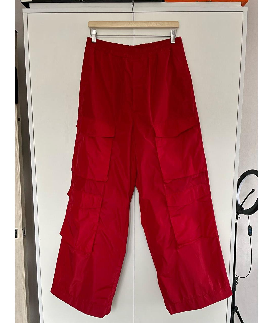DRIES VAN NOTEN Красные полиамидовые повседневные брюки, фото 9
