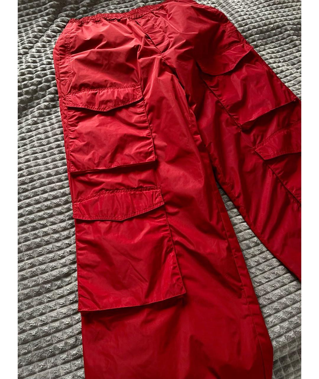 DRIES VAN NOTEN Красные полиамидовые повседневные брюки, фото 3