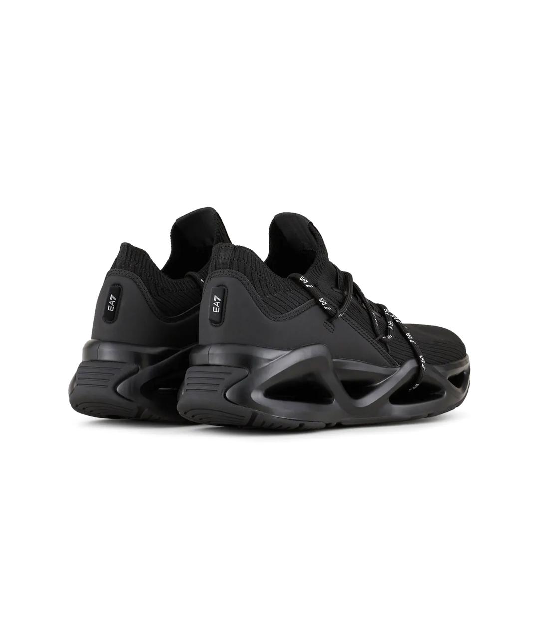 EA7 Черные текстильные низкие кроссовки / кеды, фото 3