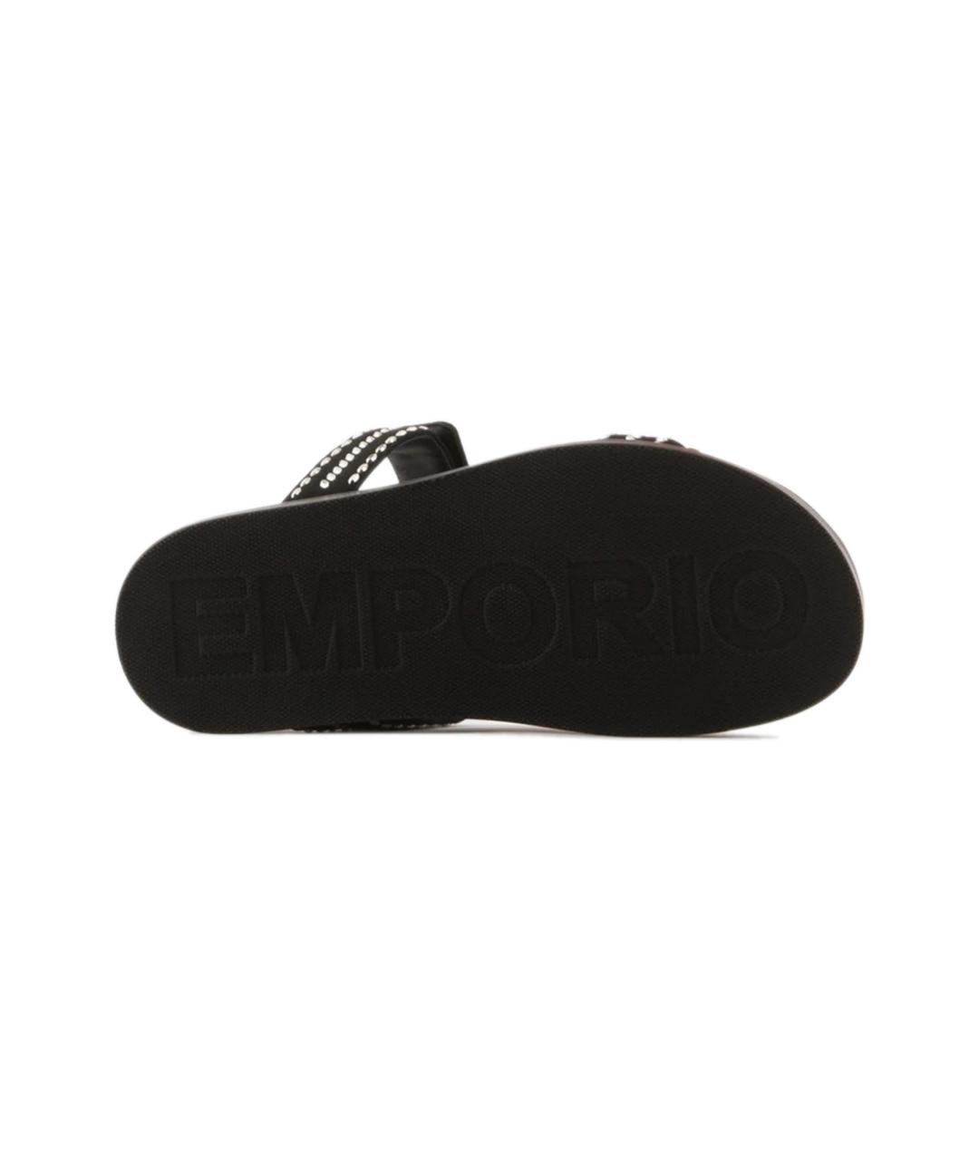 EMPORIO ARMANI Черные текстильные сандалии, фото 4