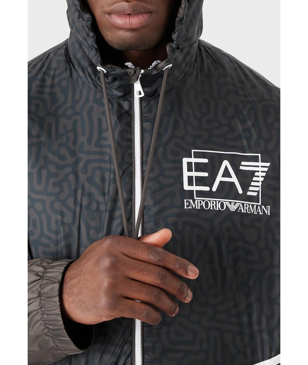 EA7 Серая полиэстеровая куртка, фото 4