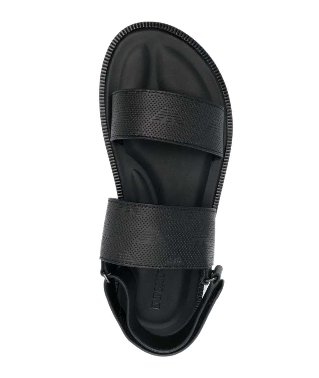 EMPORIO ARMANI Черные кожаные сандалии, фото 4