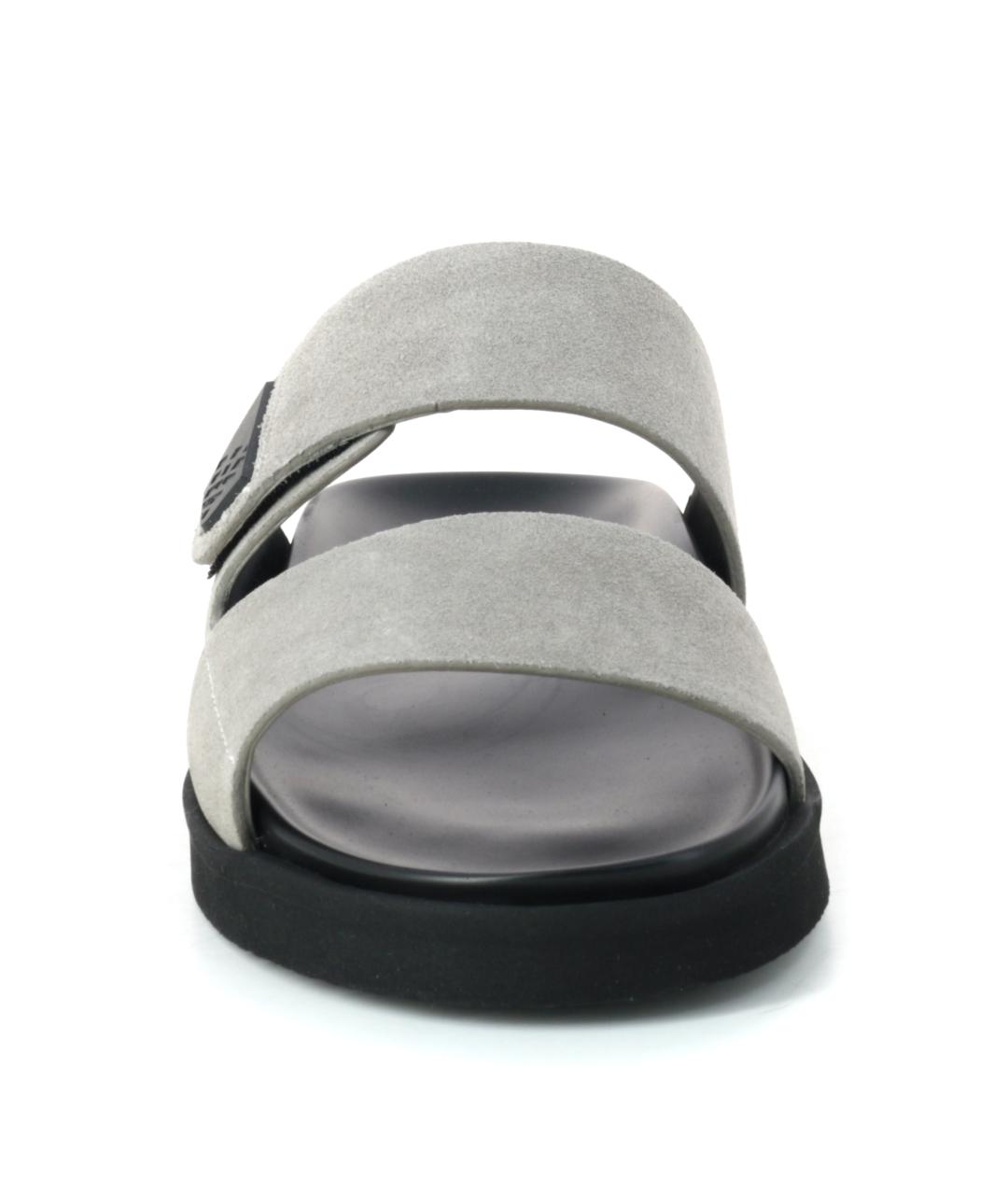 EMPORIO ARMANI Серые кожаные сандалии, фото 4