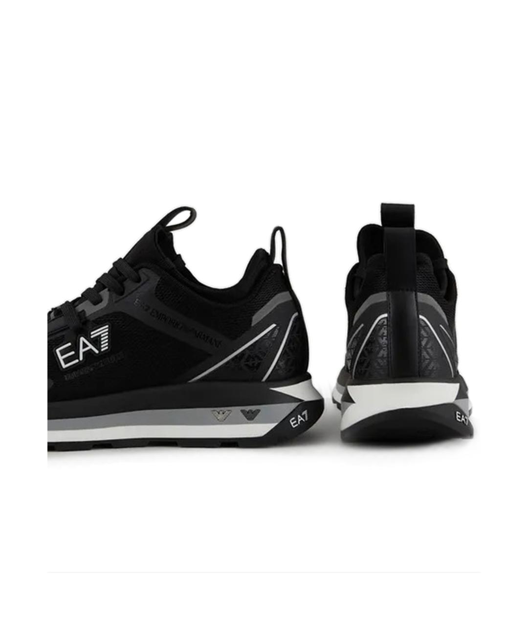 EA7 Черные синтетические низкие кроссовки / кеды, фото 4