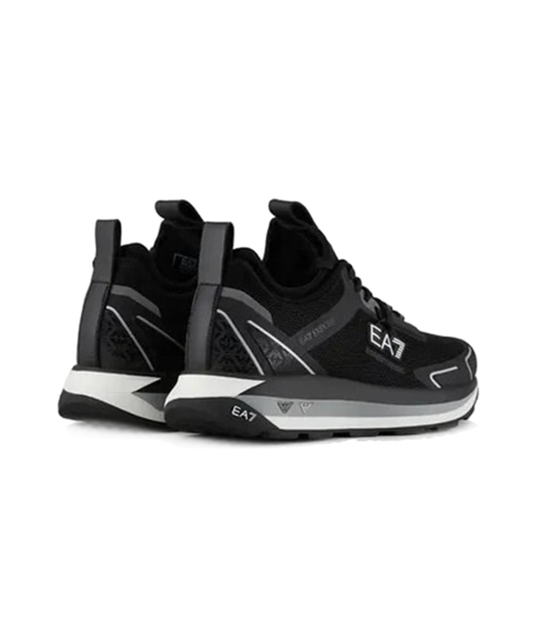 EA7 Черные синтетические низкие кроссовки / кеды, фото 3