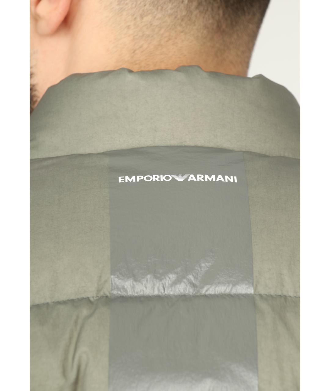 EMPORIO ARMANI Зеленая полиамидовая спортивная куртка, фото 4