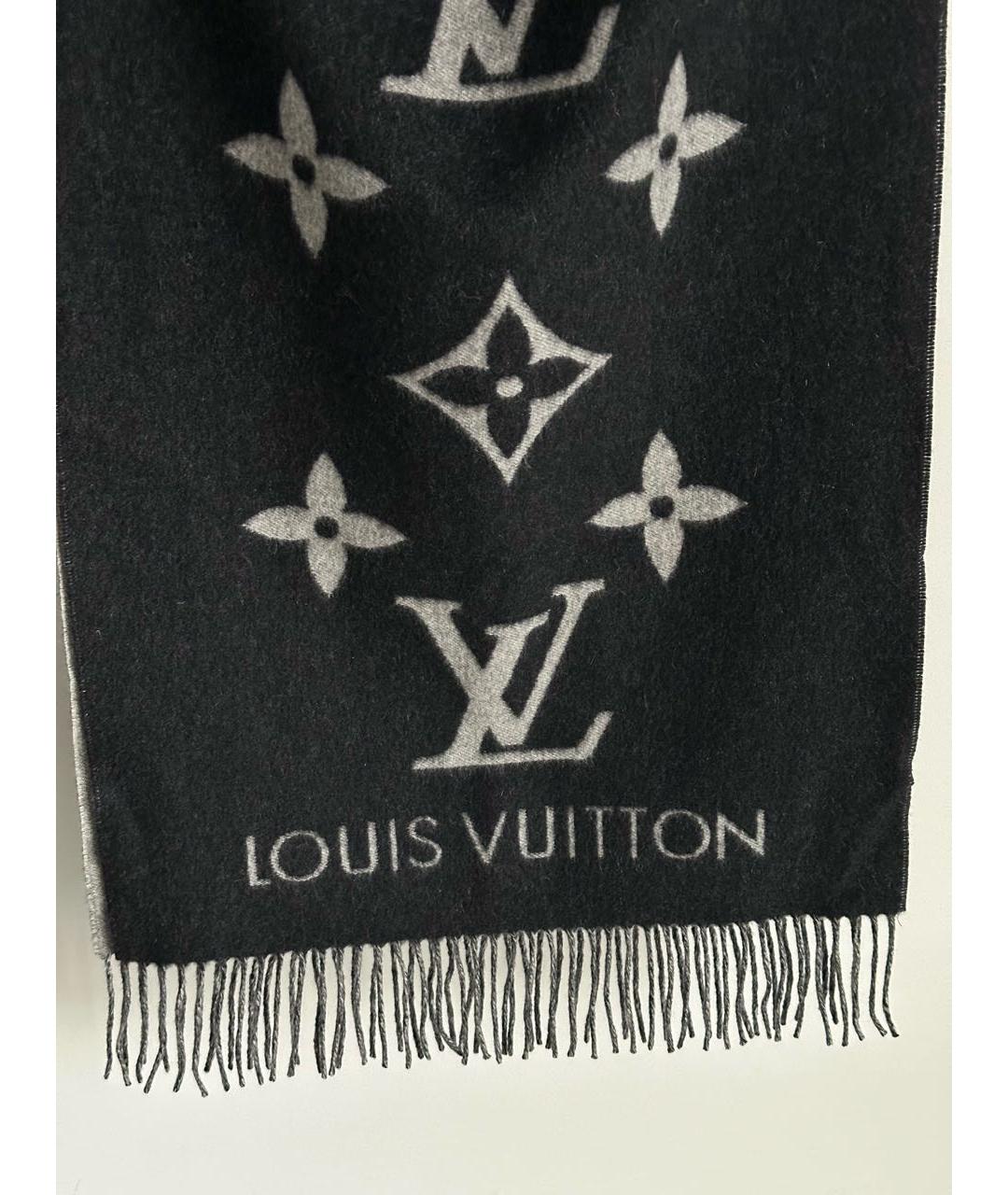 LOUIS VUITTON PRE-OWNED Черный шерстяной шарф, фото 5