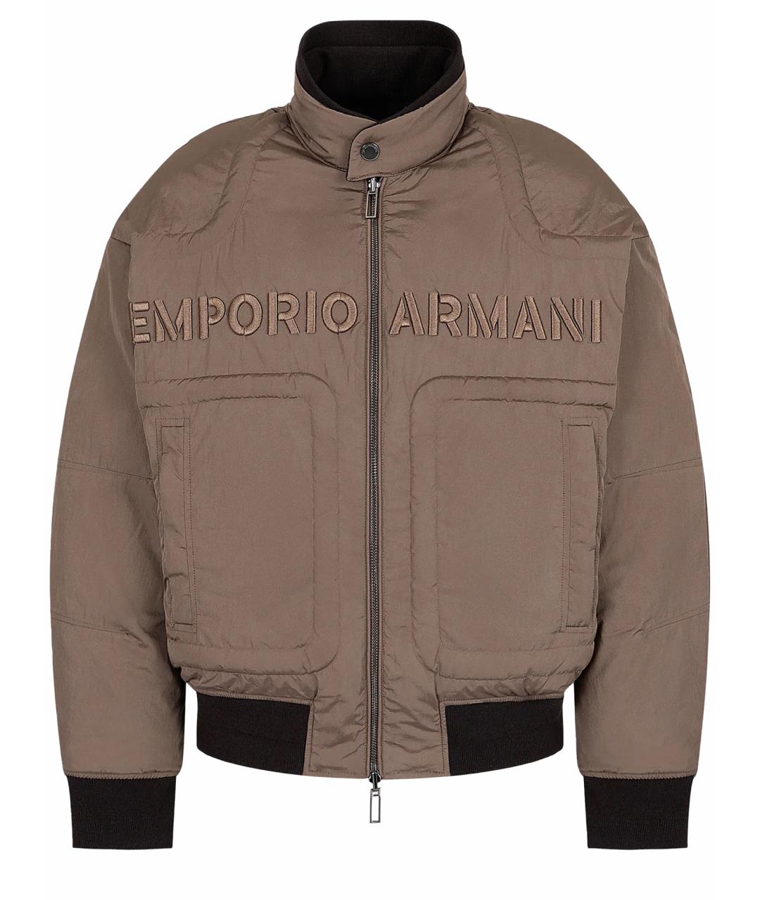 EMPORIO ARMANI Коричневая полиамидовая куртка, фото 1