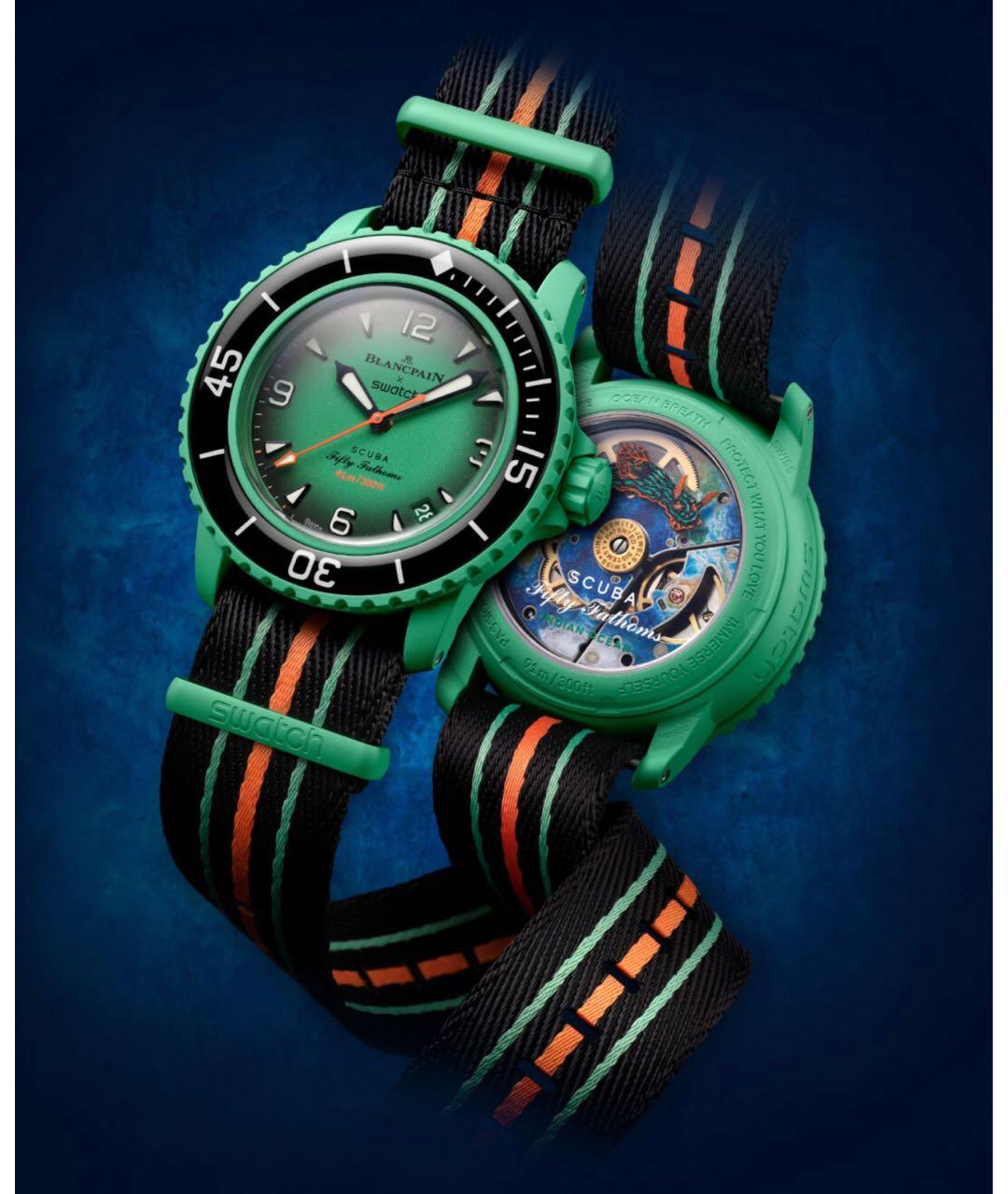 Blancpain Зеленые керамические часы, фото 3