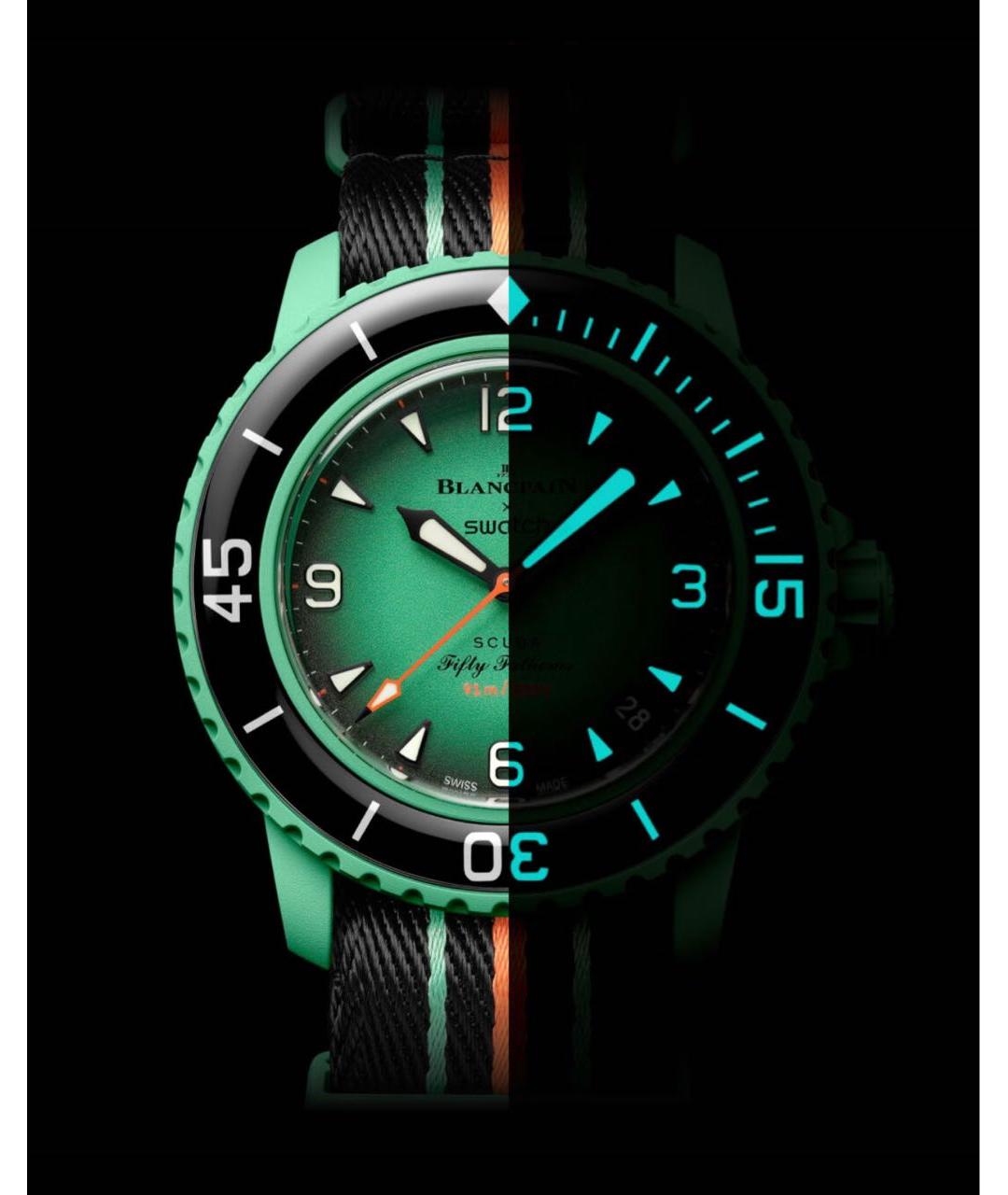Blancpain Зеленые керамические часы, фото 5