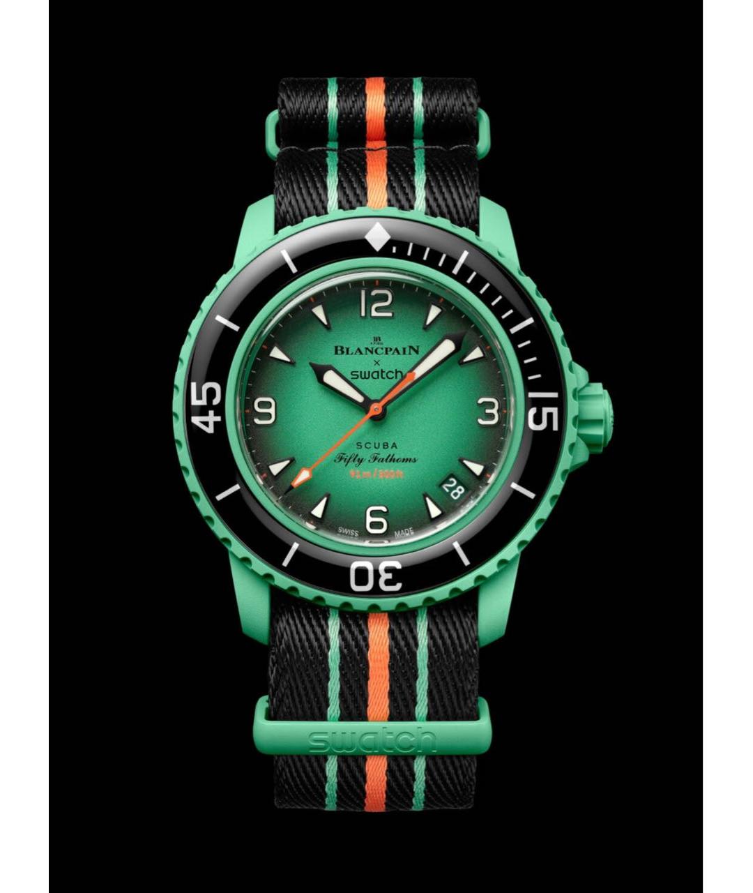 Blancpain Зеленые керамические часы, фото 9