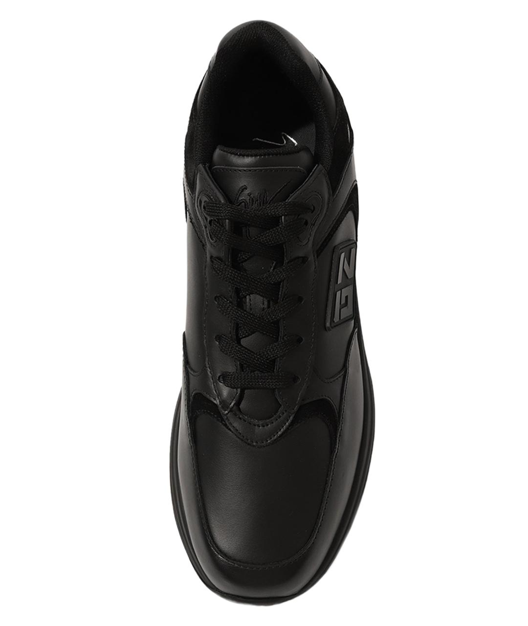 GIUSEPPE ZANOTTI DESIGN Черные кожаные низкие кроссовки / кеды, фото 4