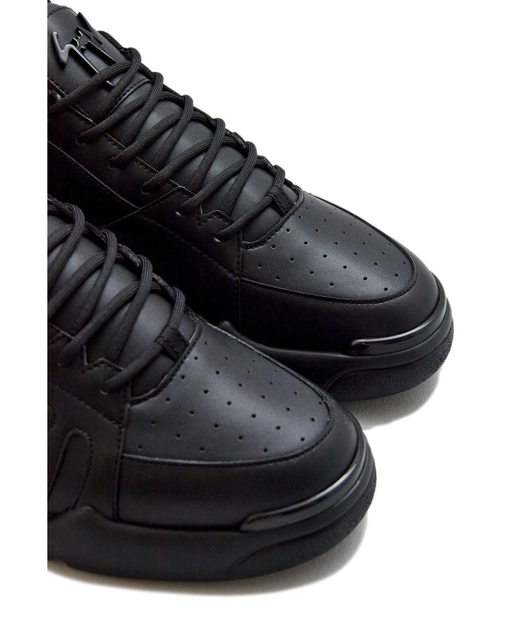 GIUSEPPE ZANOTTI DESIGN Черные кожаные низкие кроссовки / кеды, фото 2