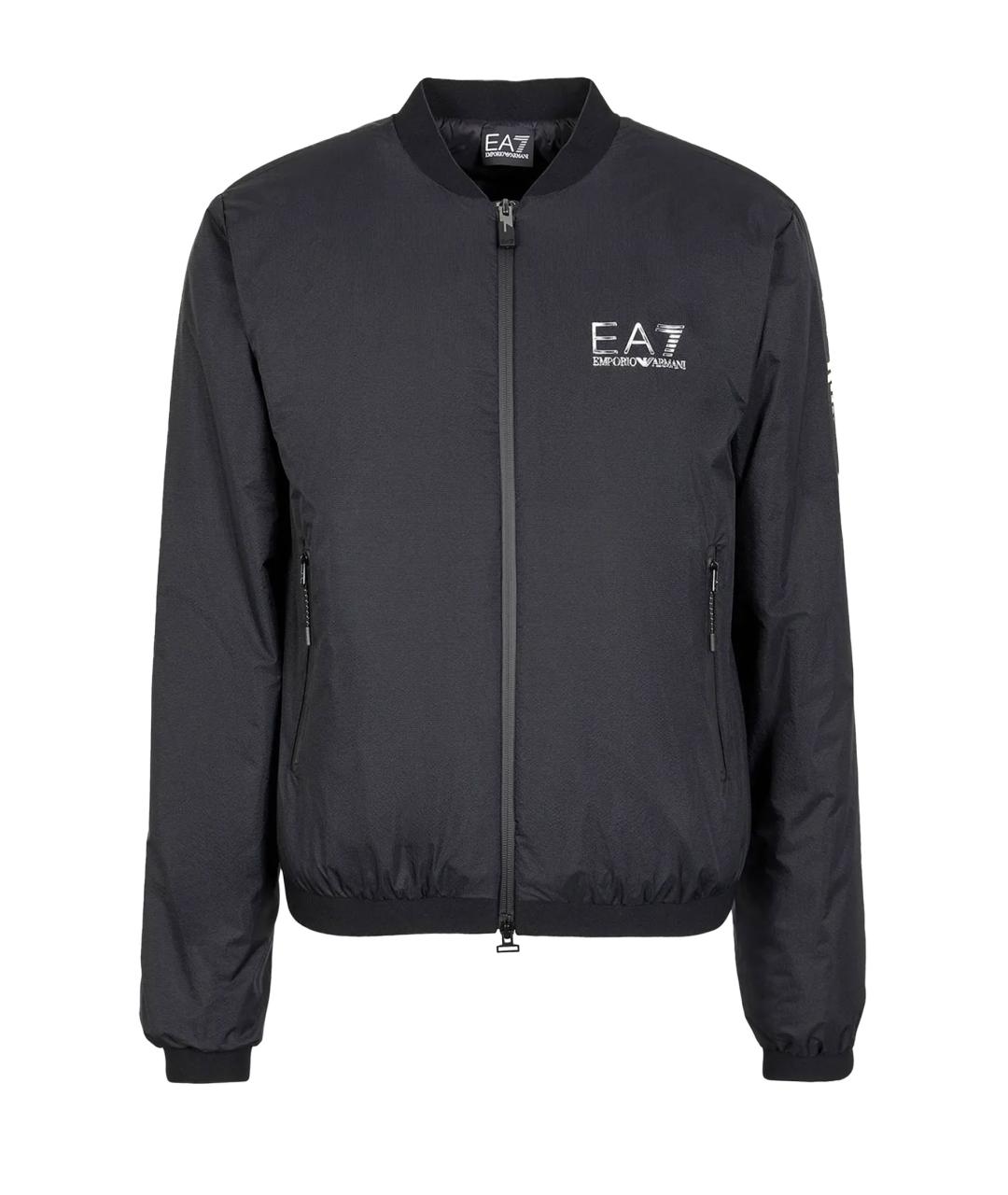 EA7 Черная полиамидовая спортивная куртка, фото 1