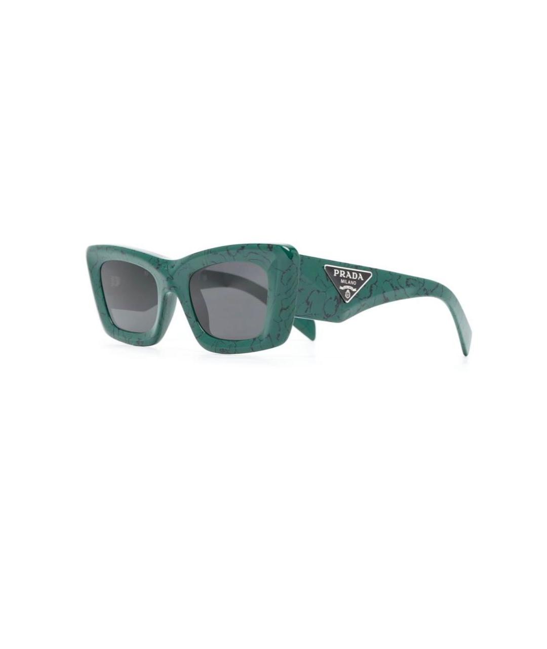 PRADA Зеленые пластиковые солнцезащитные очки, фото 2
