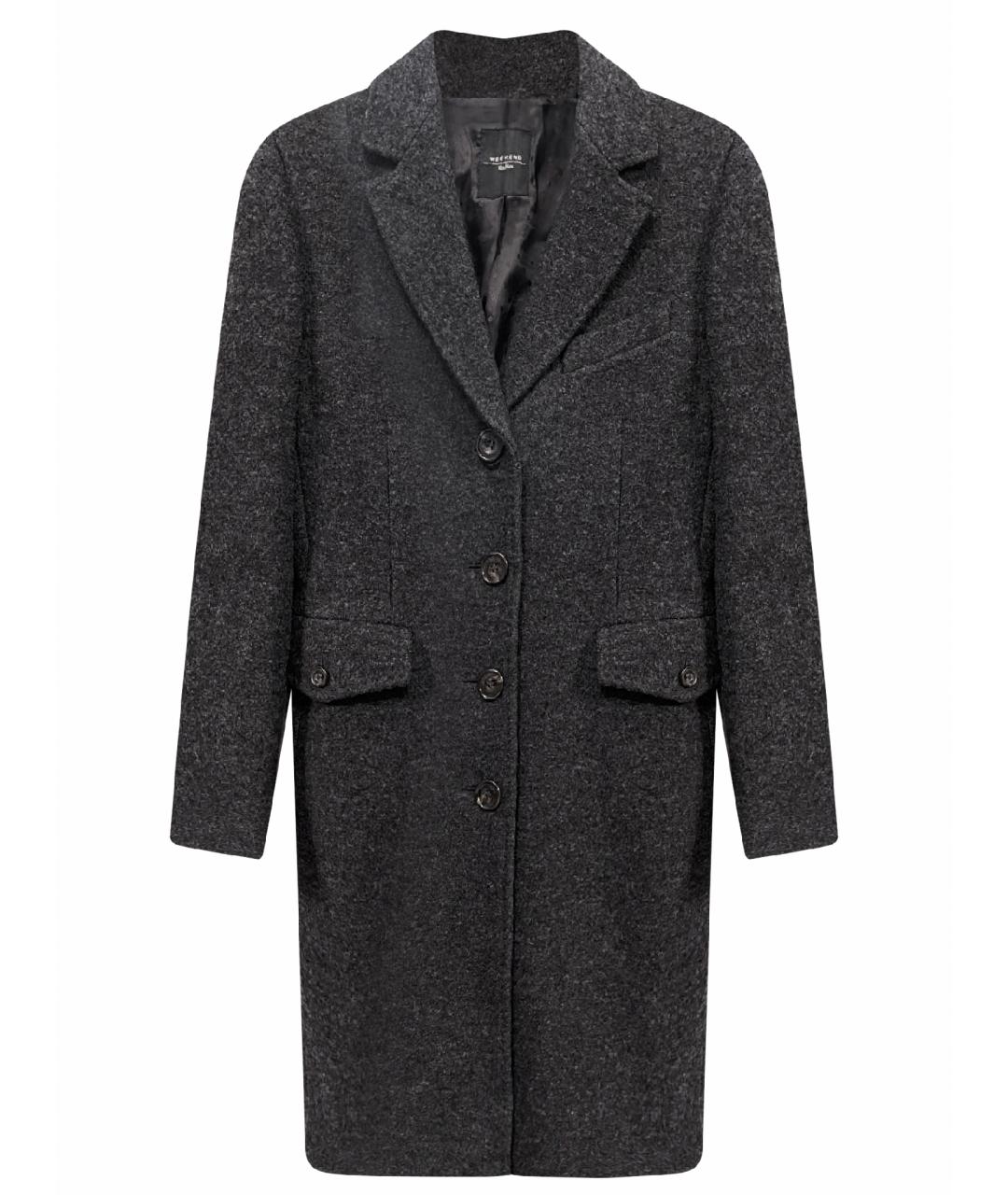 WEEKEND MAX MARA Антрацитовое шерстяное пальто, фото 1