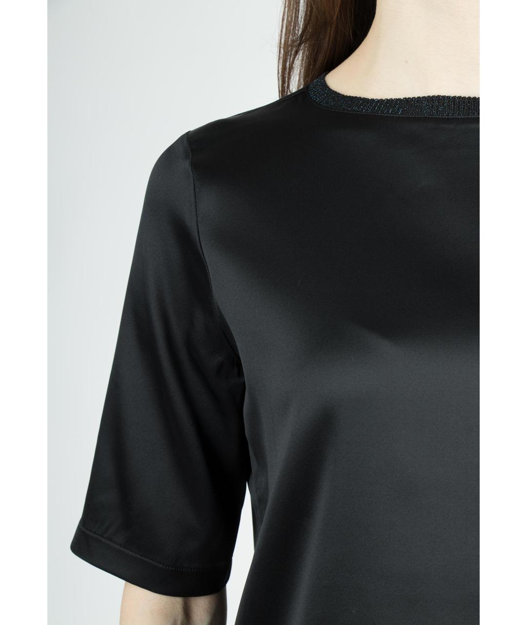 FABIANA FILIPPI Черная шелковая блузы, фото 4