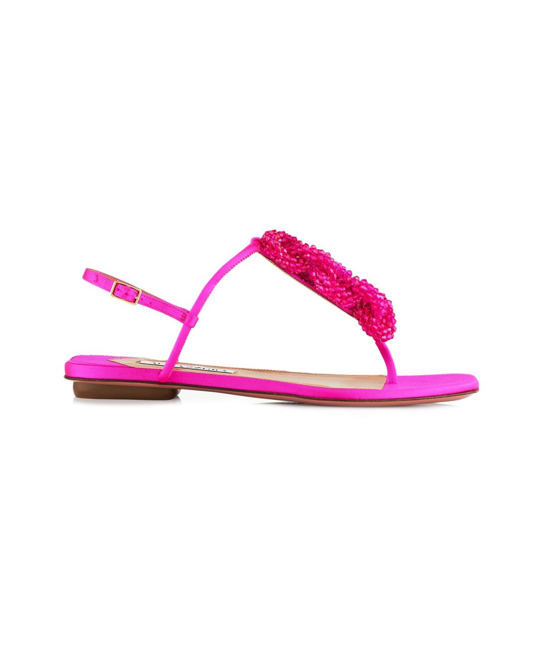 AQUAZZURA Розовые кожаные сандалии, фото 1