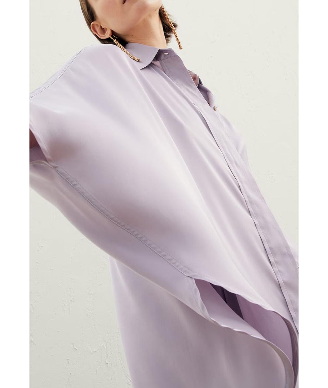 BRUNELLO CUCINELLI Фиолетовая полиэстеровая рубашка, фото 4