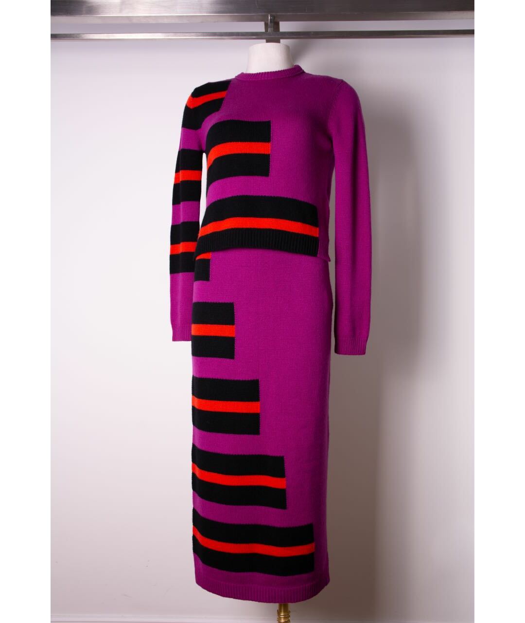 FENDI Фиолетовая кашемировая юбка макси, фото 5