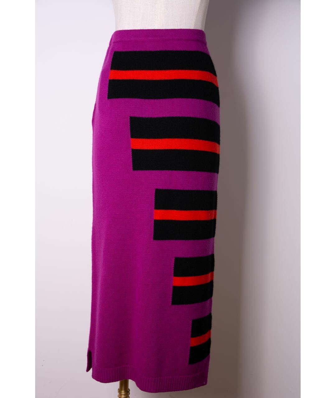 FENDI Фиолетовая кашемировая юбка макси, фото 4
