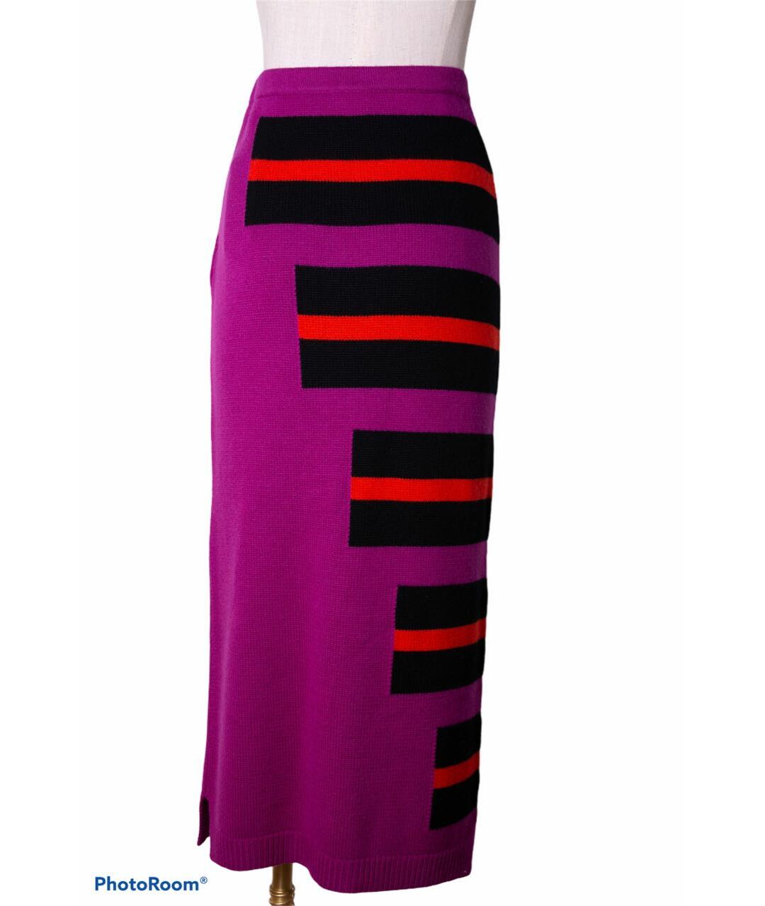 FENDI Фиолетовая кашемировая юбка макси, фото 6