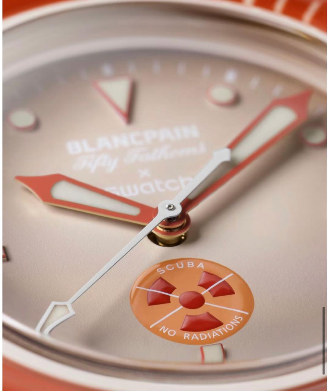 Blancpain Оранжевое керамические часы, фото 8
