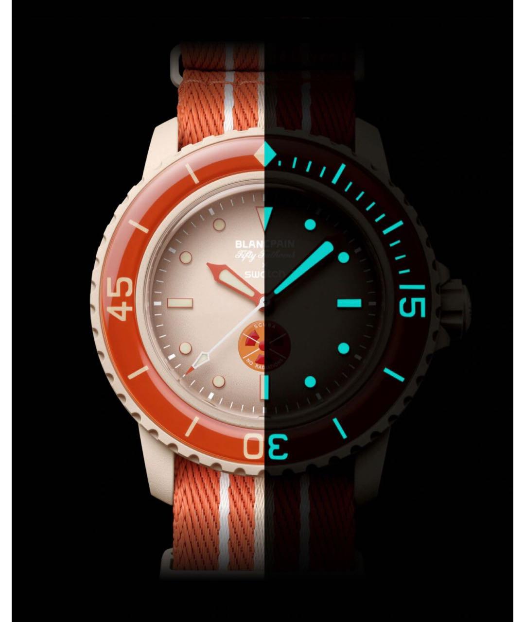 Blancpain Оранжевое керамические часы, фото 5