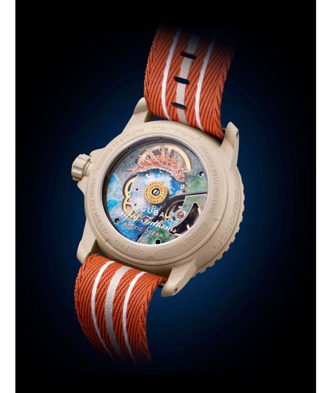 Blancpain Оранжевое керамические часы, фото 2
