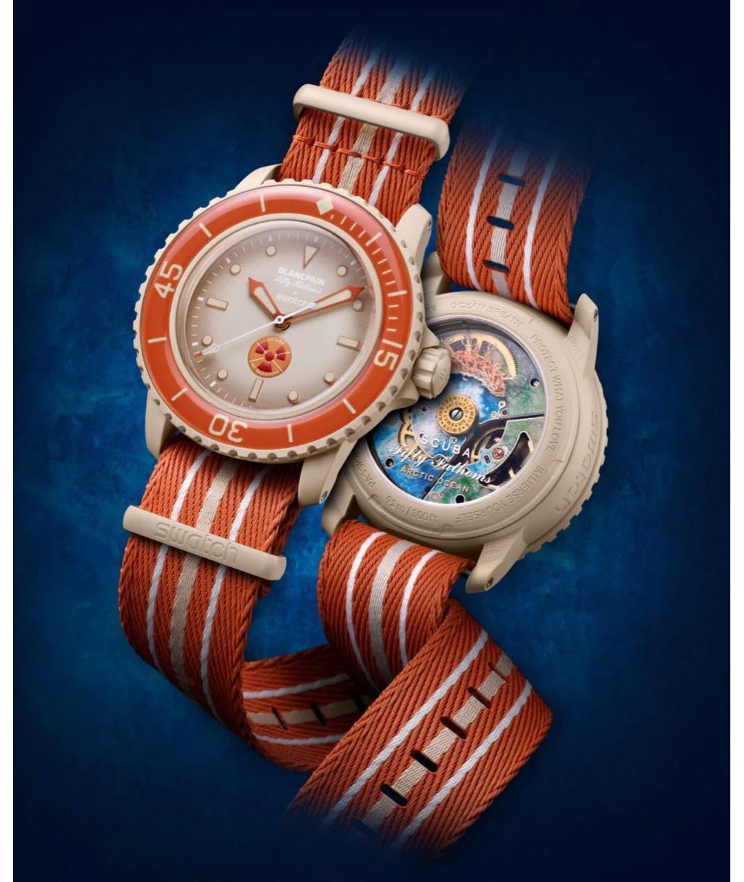 Blancpain Оранжевое керамические часы, фото 3