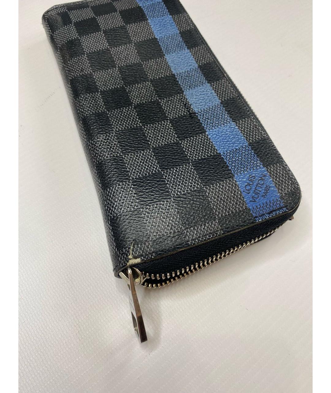 LOUIS VUITTON Темно-синий кожаный кошелек, фото 7