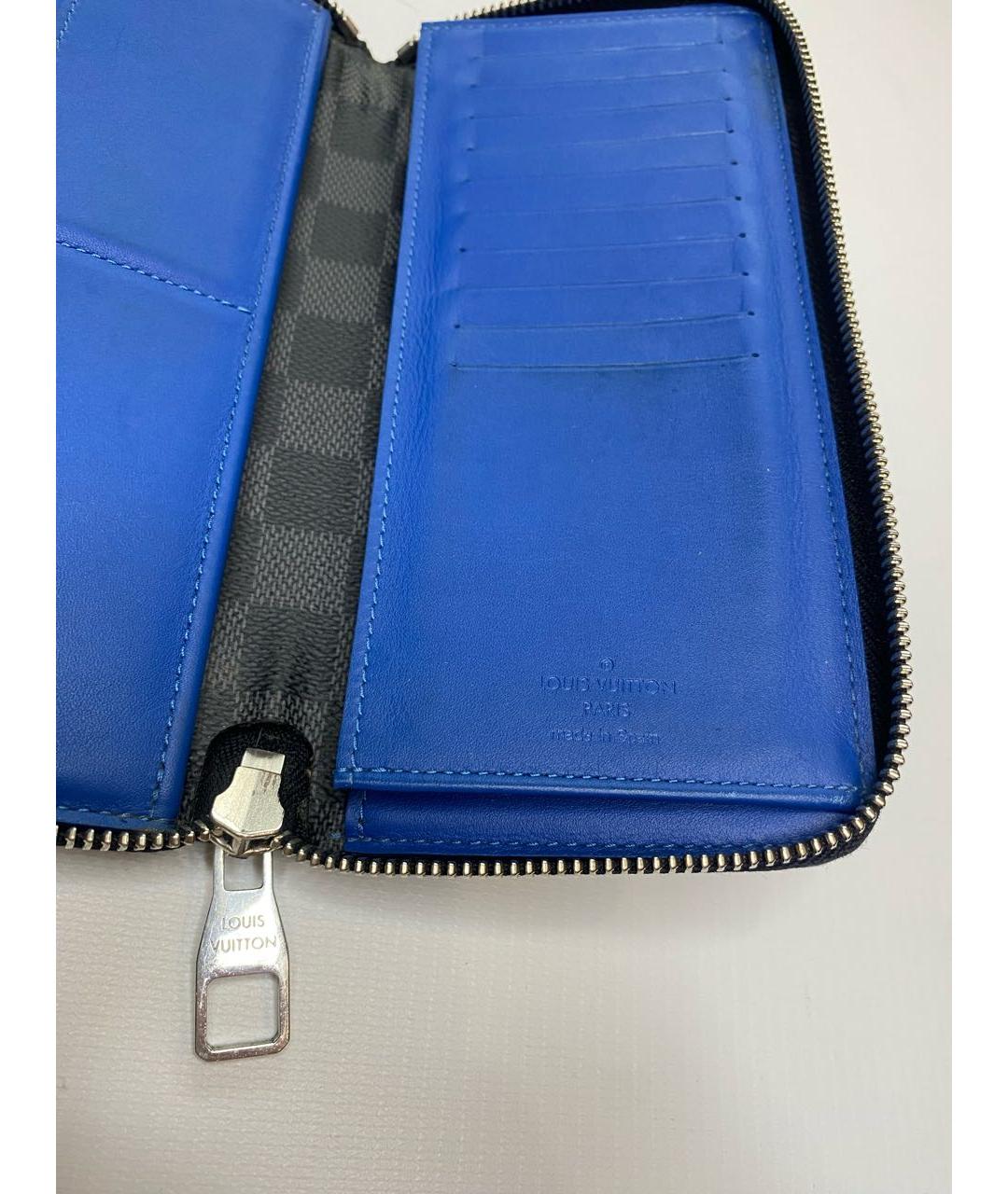LOUIS VUITTON Темно-синий кожаный кошелек, фото 5