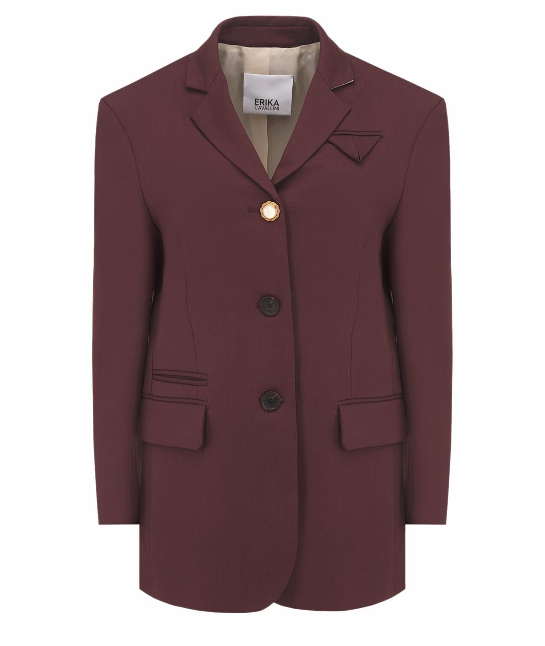 ERIKA CAVALLINI Бордовый шерстяной жакет/пиджак, фото 1