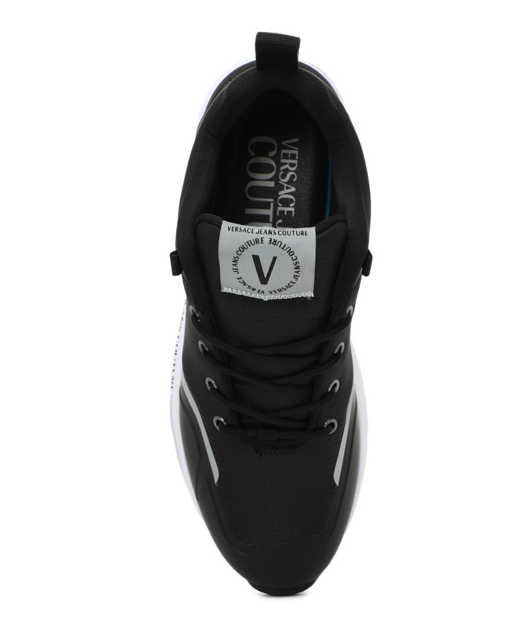 VERSACE JEANS COUTURE Черные текстильные низкие кроссовки / кеды, фото 2