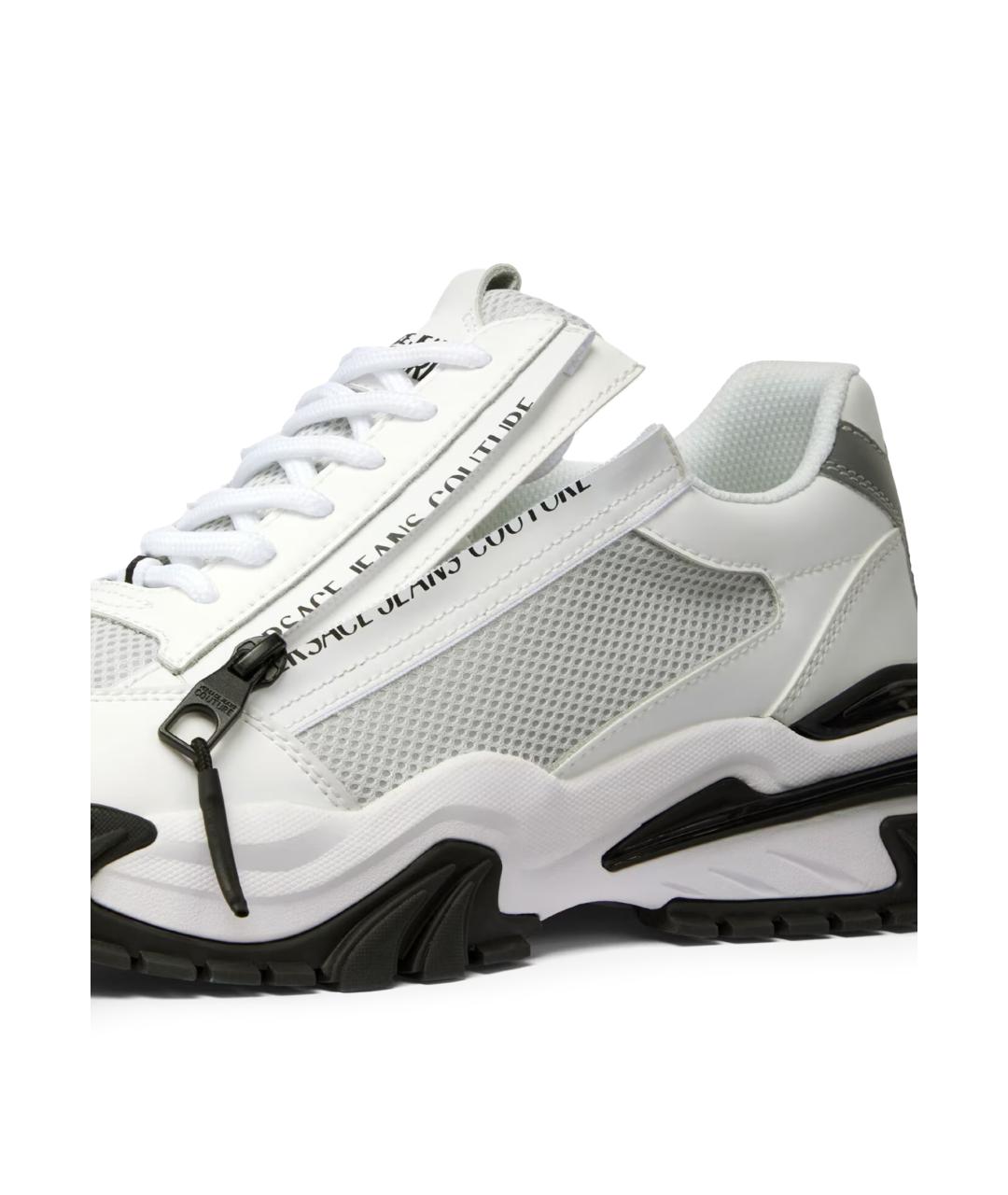 VERSACE JEANS COUTURE Белые синтетические низкие кроссовки / кеды, фото 4