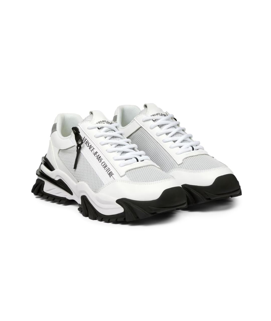 VERSACE JEANS COUTURE Белые синтетические низкие кроссовки / кеды, фото 2