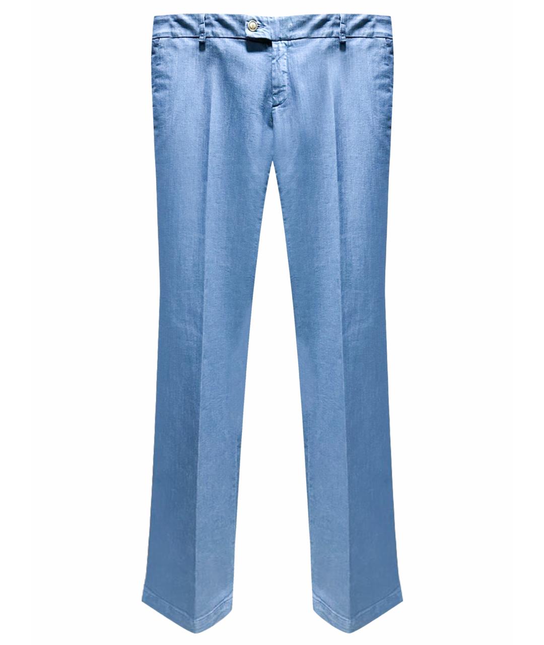 JO NO FUI Синие хлопко-полиэстеровые джинсы клеш, фото 9