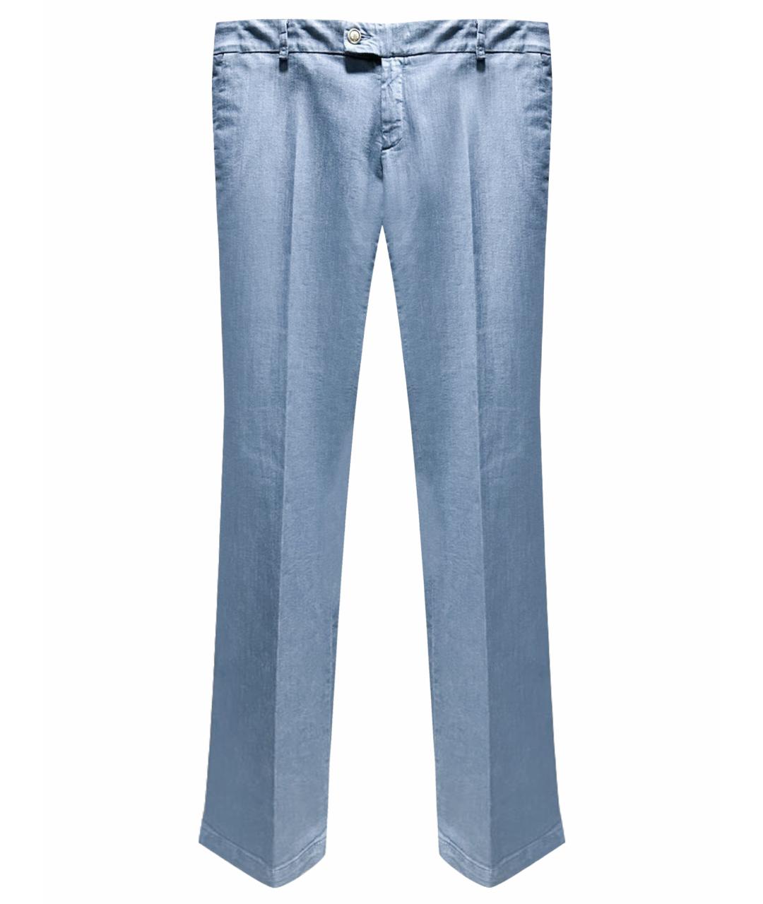 JO NO FUI Синие хлопко-полиэстеровые джинсы клеш, фото 1
