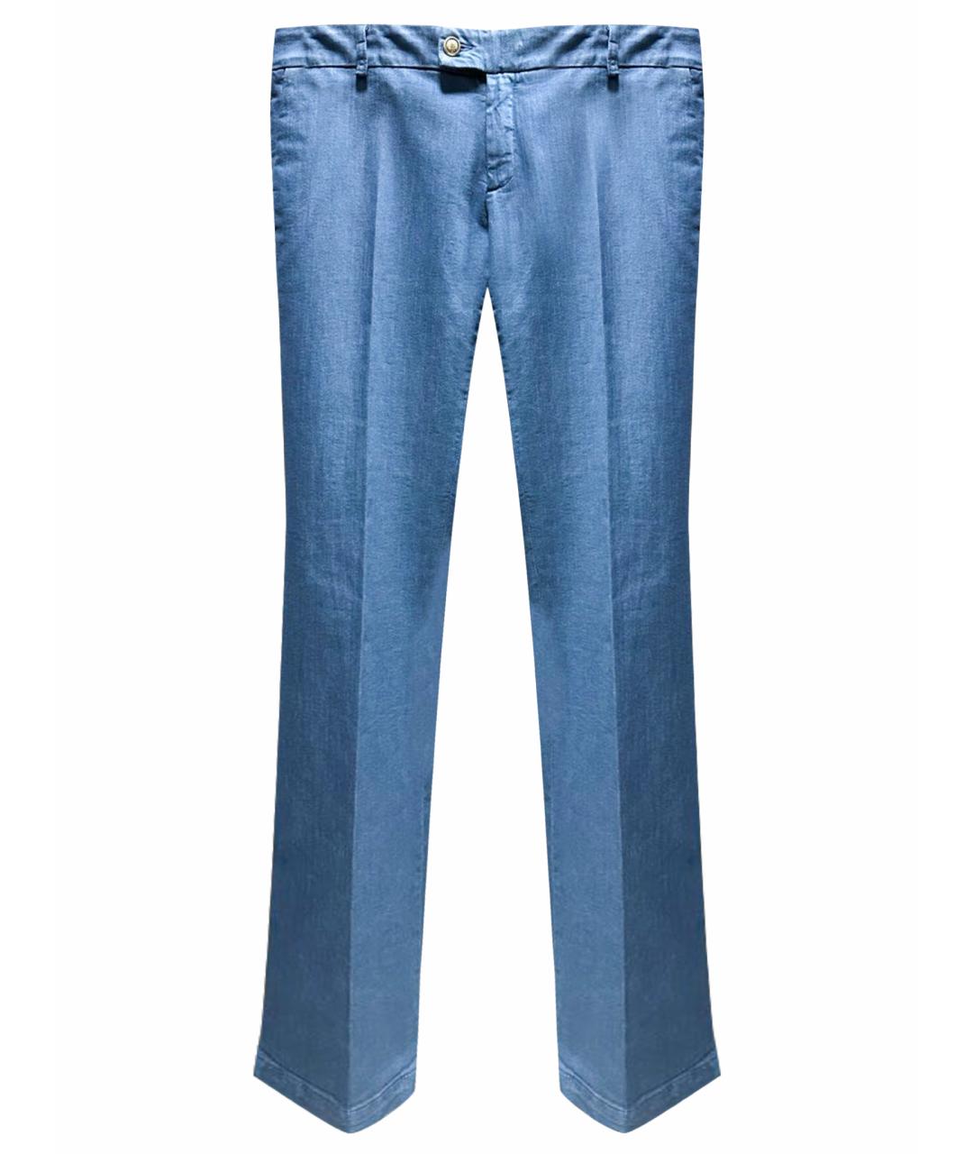 JO NO FUI Синие хлопко-полиэстеровые джинсы клеш, фото 8