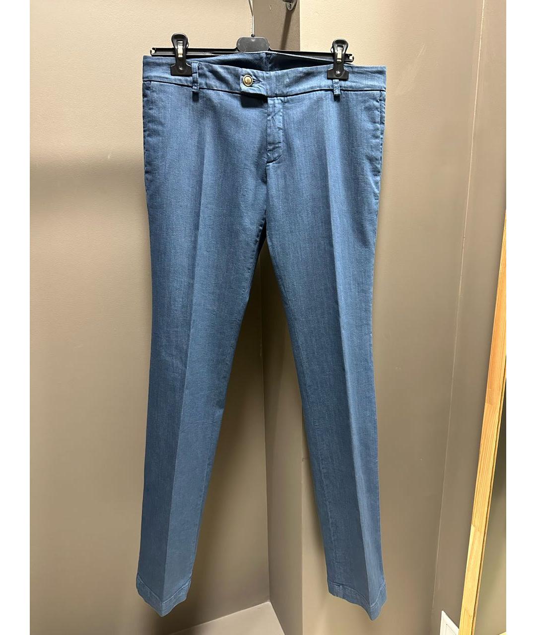 JO NO FUI Синие хлопко-полиэстеровые джинсы клеш, фото 7