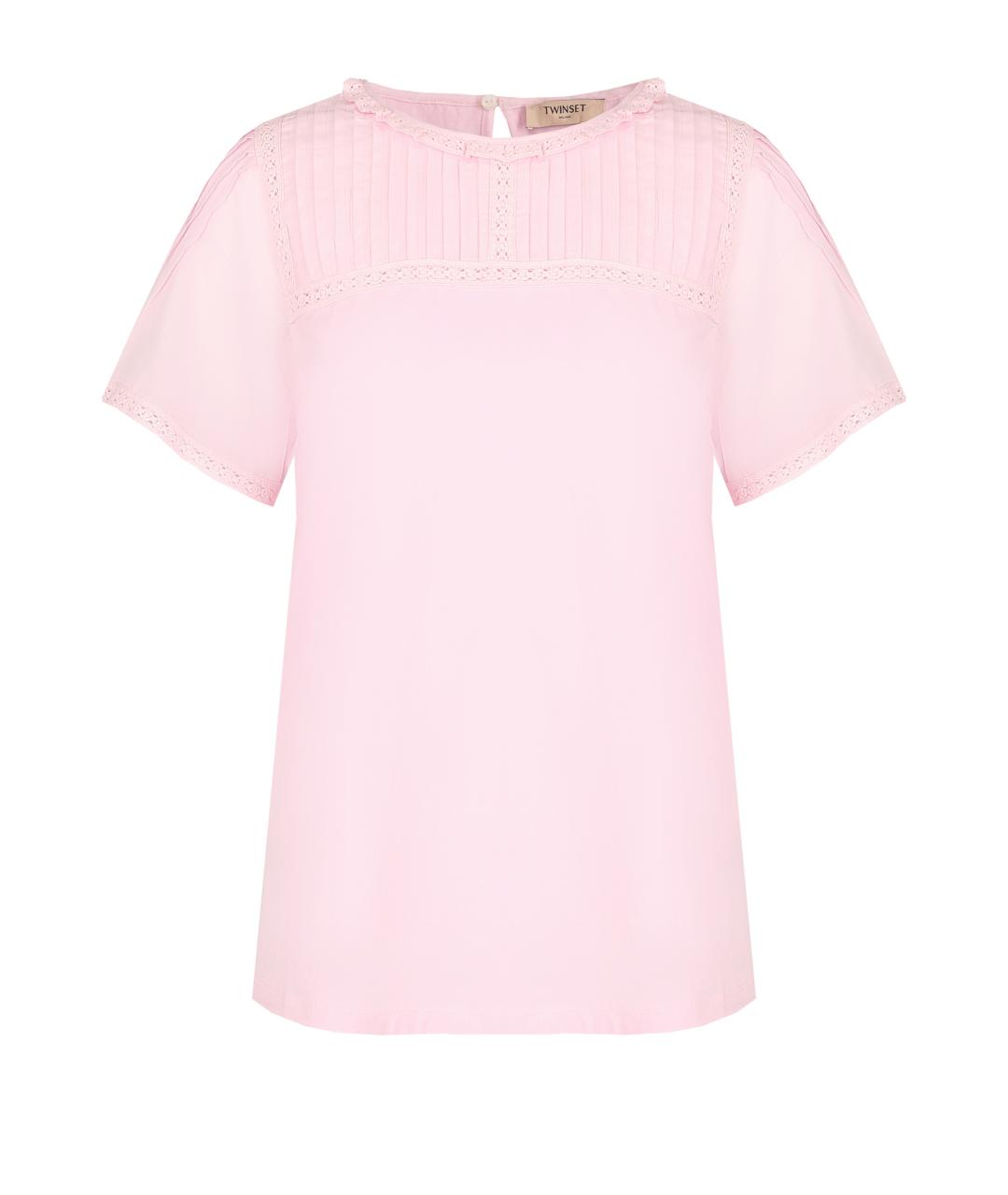 TWIN-SET Розовая хлопковая блузы, фото 1
