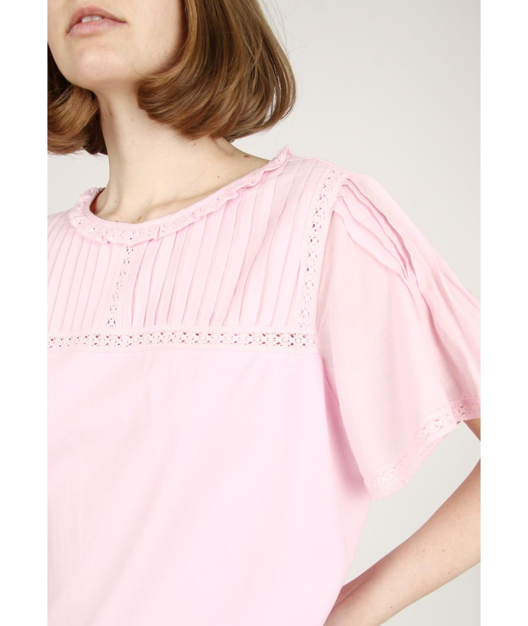TWIN-SET Розовая хлопковая блузы, фото 4