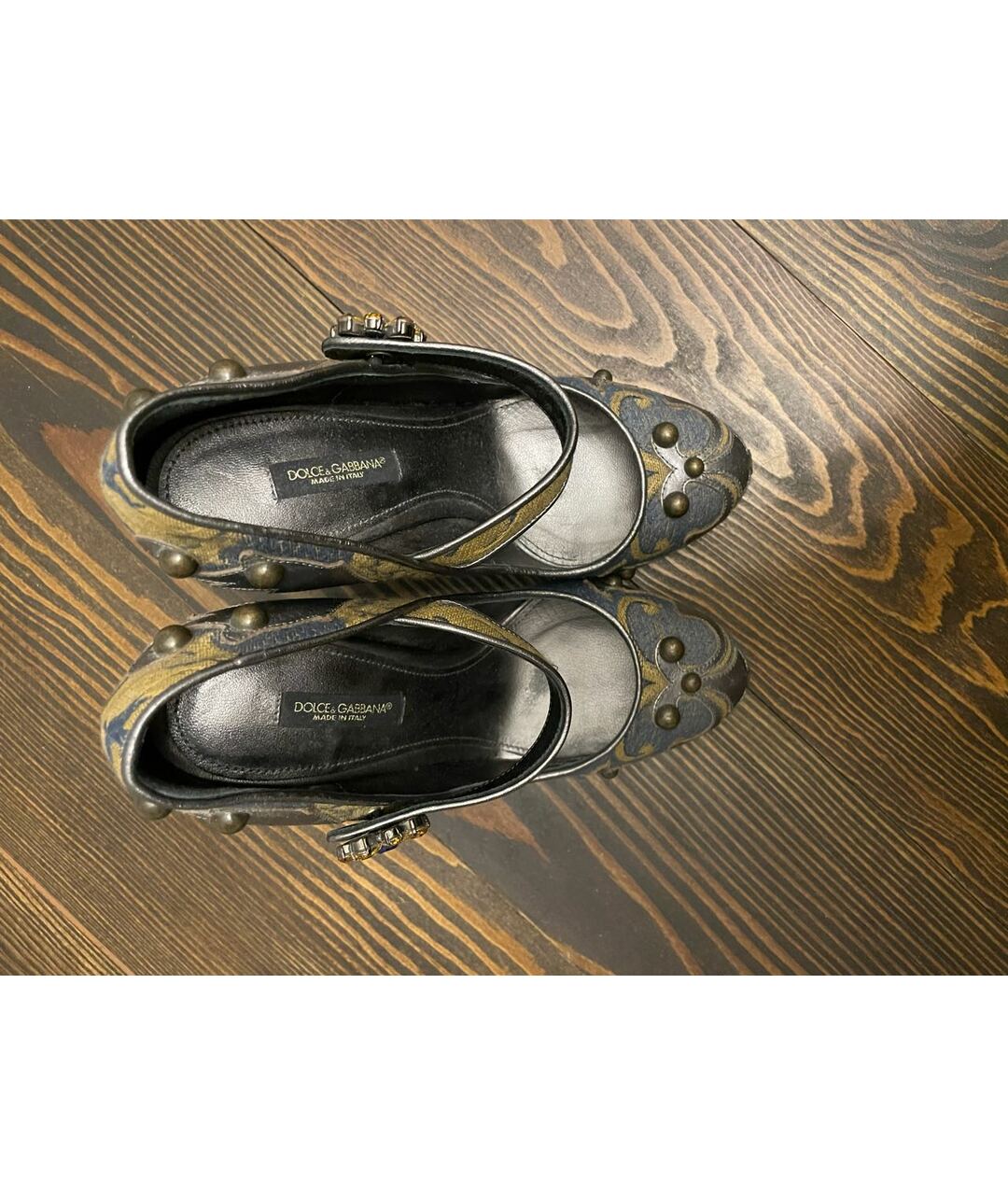 DOLCE&GABBANA Серебряные текстильные туфли, фото 3