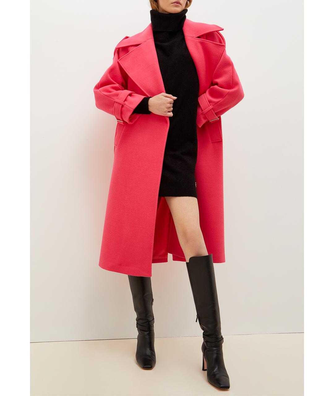 LIU JO Розовое полиэстеровое пальто, фото 2