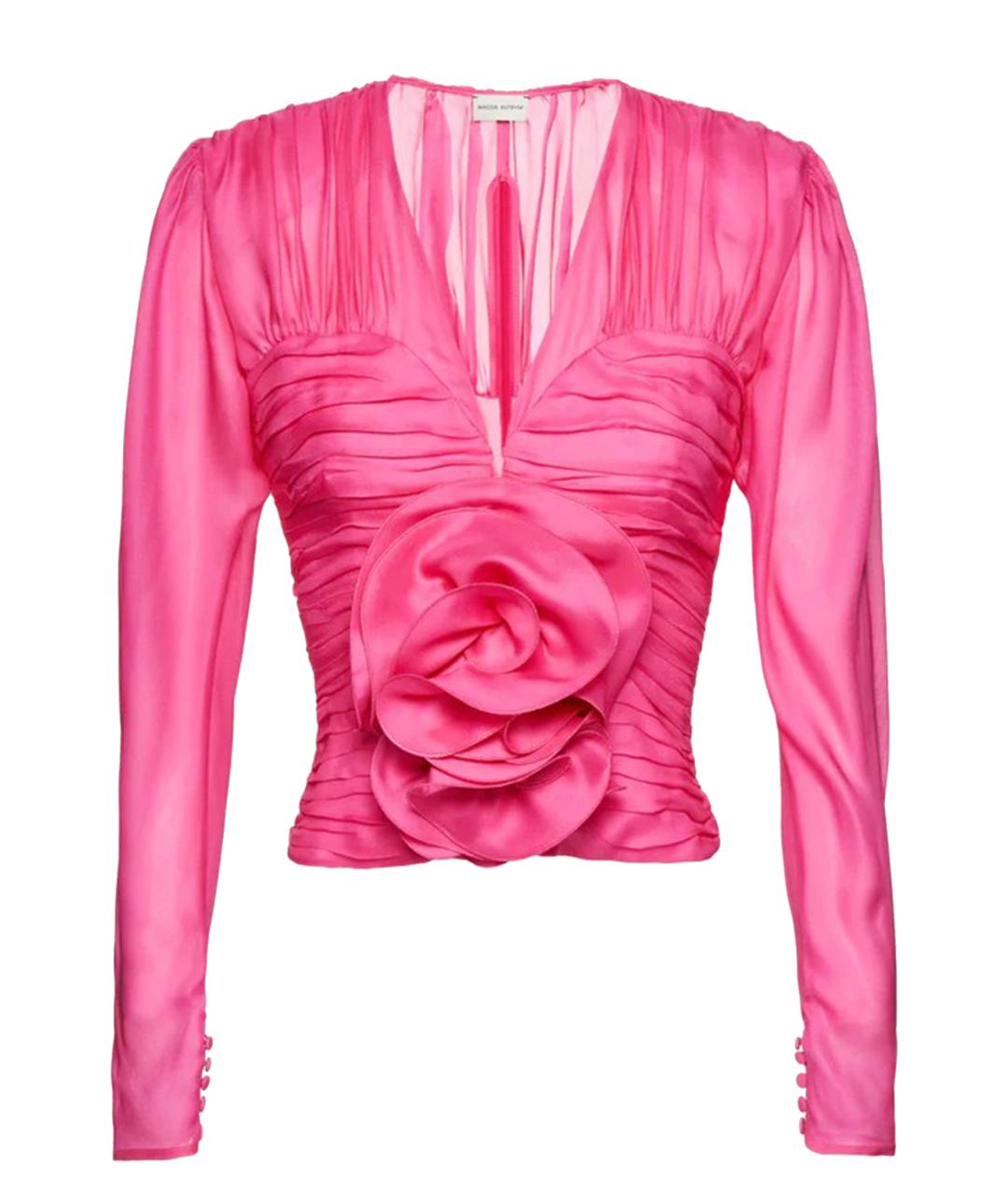 MAGDA BUTRYM Розовая шелковая блузы, фото 1