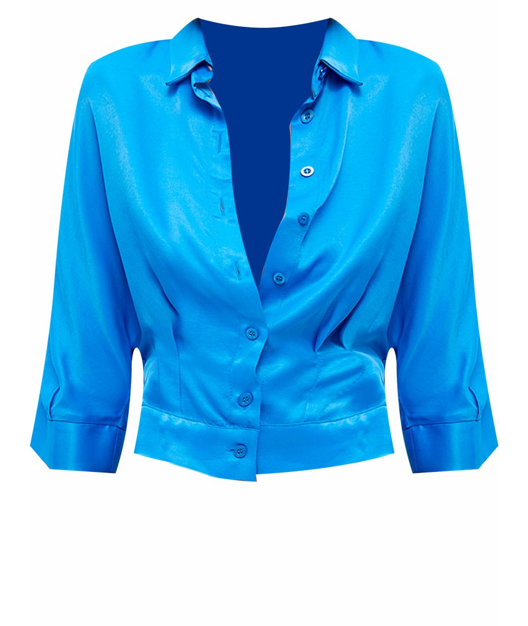 LIU JO Синяя вискозная рубашка, фото 1