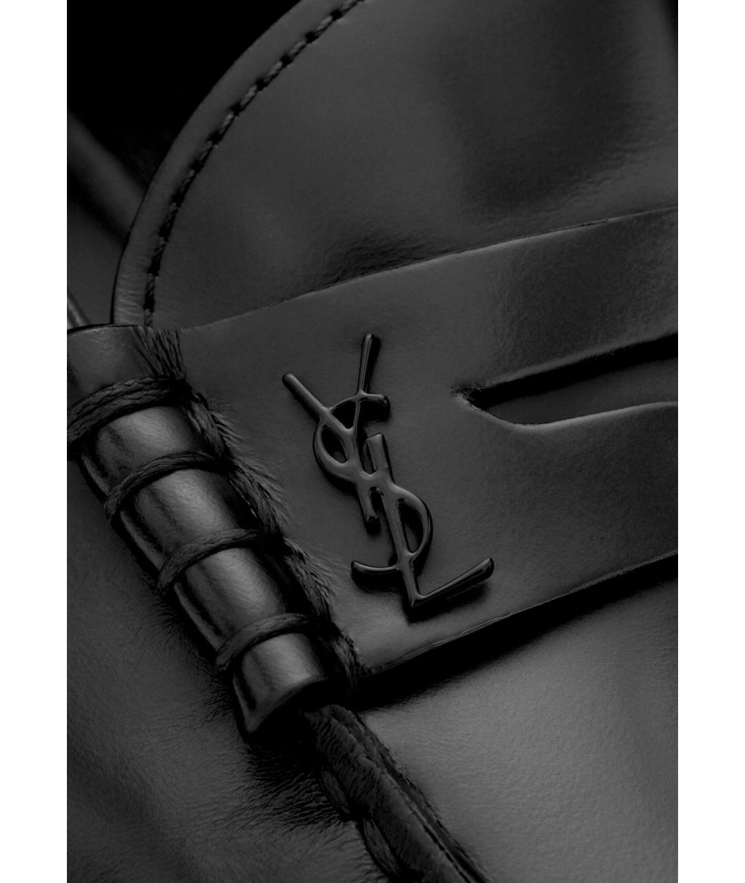SAINT LAURENT Черные кожаные лоферы, фото 4